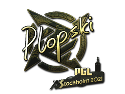 Наклейка | Plopski (золотая) | Стокгольм-2021
