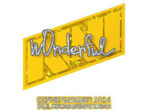 Наклейка | w0nderful (с блёстками) | Копенгаген-2024