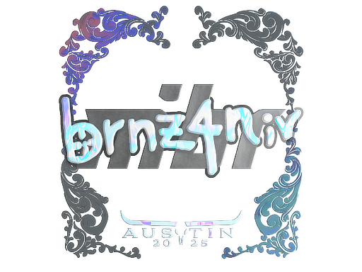Наклейка | brnz4n (голографическая) | Остин-2025