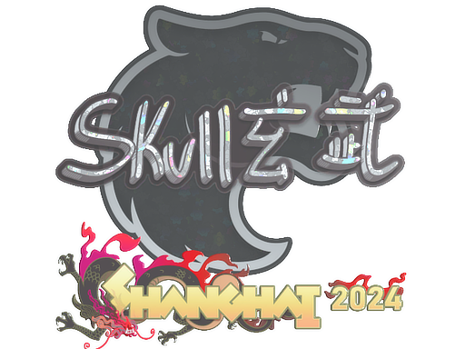 Наклейка | skullz (с блёстками) | Шанхай-2024
