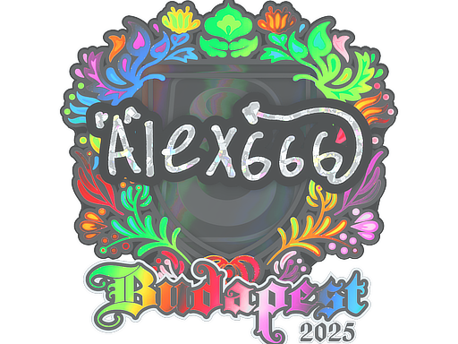 Наклейка | alex666 (голографическая) | Будапешт-2025