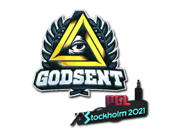 Наклейка | GODSENT (металлическая) | Стокгольм-2021