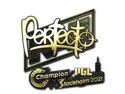 Наклейка | Perfecto (золотая) | Стокгольм-2021