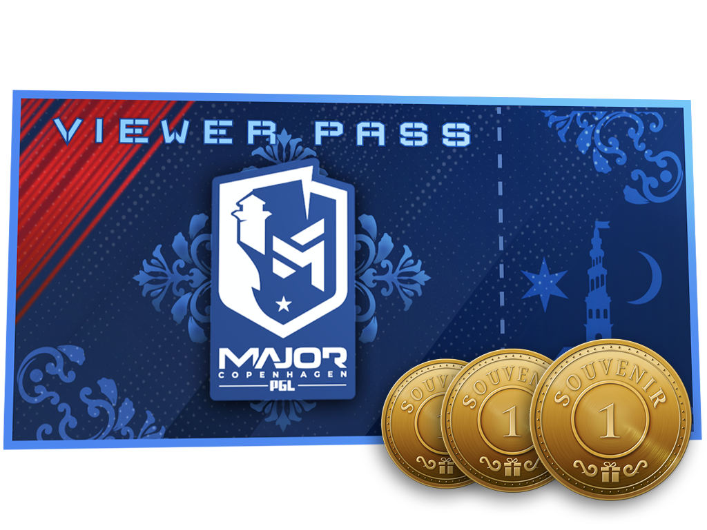 Пропуск зрителя PGL Major Copenhagen 2024 + 3 сувенирных жетона