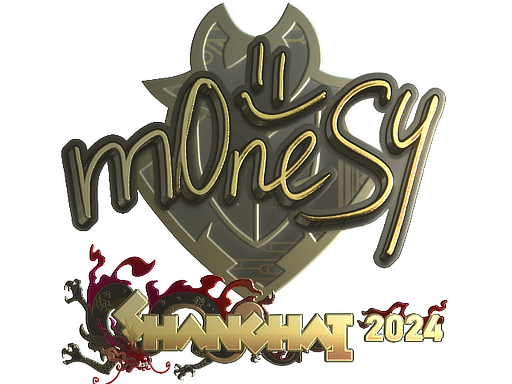 Наклейка | m0NESY (золотая) | Шанхай-2024