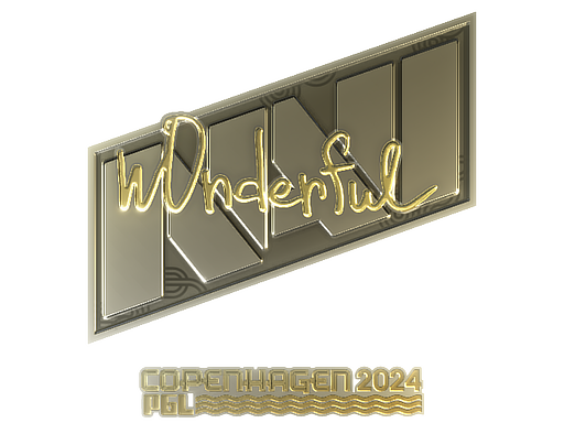 Наклейка | w0nderful (золотая) | Копенгаген-2024