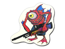 Наклейка | Красный цикхлоп