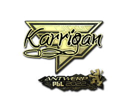 Наклейка | karrigan (золотая) | Антверпен-2022