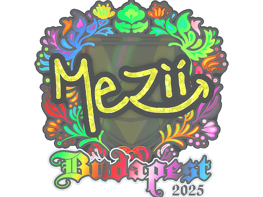 Наклейка | mezii (голографическая) | Будапешт-2025