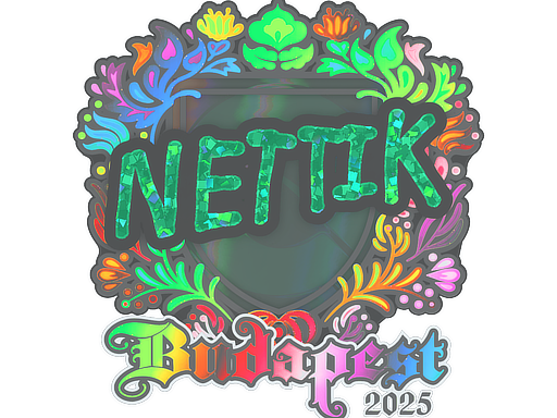 Наклейка | nettik (голографическая) | Будапешт-2025