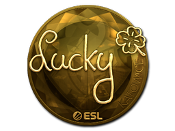 Наклейка | Lucky (золотая) | Катовице-2019