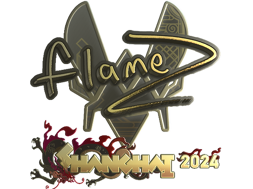 Наклейка | FlameZ (золотая) | Шанхай-2024