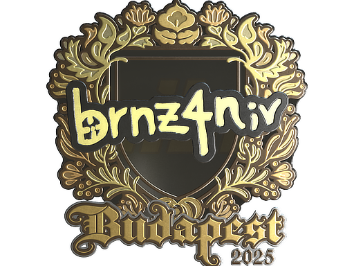 Наклейка | brnz4n (золотая) | Будапешт-2025