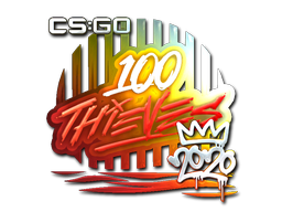 Наклейка | 100 Thieves (металлическая) | РМР-2020