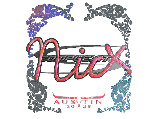 Наклейка | nicx (голографическая) | Остин-2025