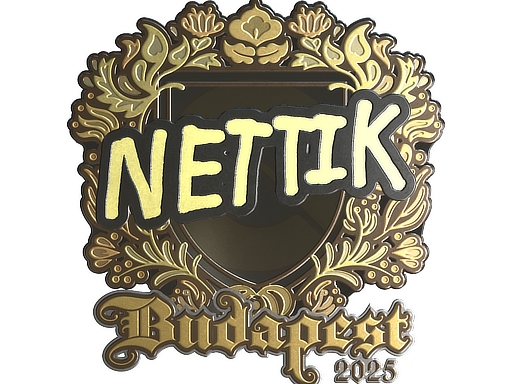 Наклейка | nettik (золотая) | Будапешт-2025