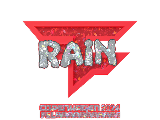 Наклейка | rain (с блёстками) | Копенгаген-2024