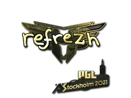 Наклейка | refrezh (золотая) | Стокгольм-2021