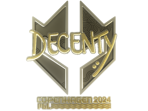 Наклейка | decenty (золотая) | Копенгаген-2024