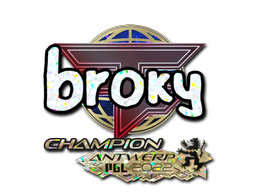 Наклейка | broky (с блёстками, чемпион) | Антверпен-2022