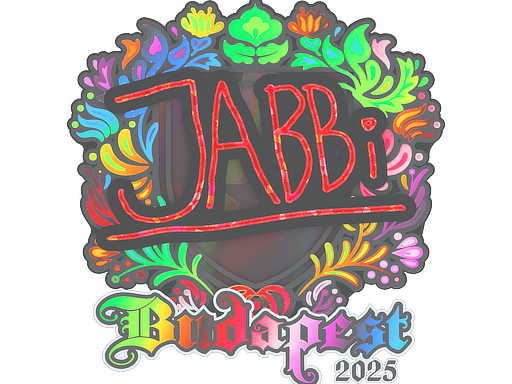 Наклейка | jabbi (голографическая) | Будапешт-2025