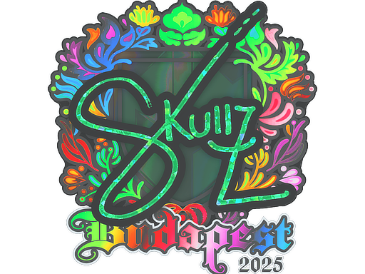 Наклейка | skullz (голографическая) | Будапешт-2025