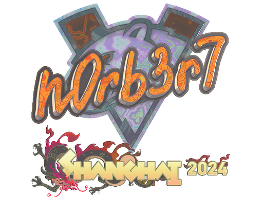Наклейка | n0rb3r7 (голографическая) | Шанхай-2024