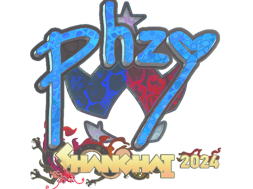 Наклейка | phzy (голографическая) | Шанхай-2024